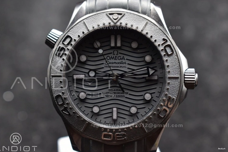 Seamaster Black VSF 43.5mm 1:1 Rubber Black Ceramic Dial Best 300m on Black A8806 Edition Strap 1228